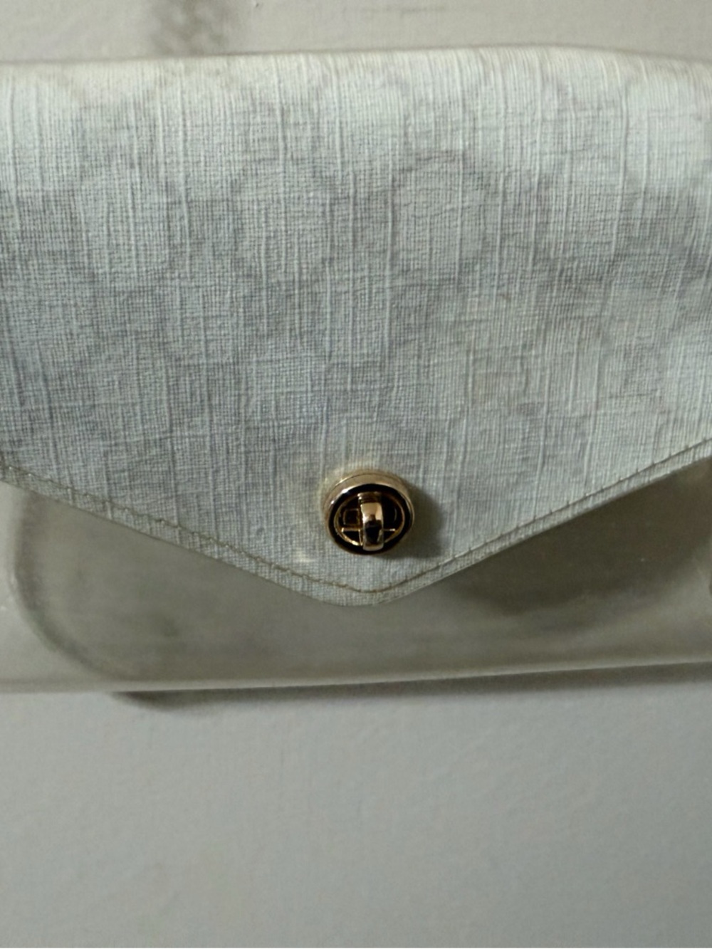 White Crossbody Clear Panel Shoulder Bag with Chain Strap - Picture 4 of 11